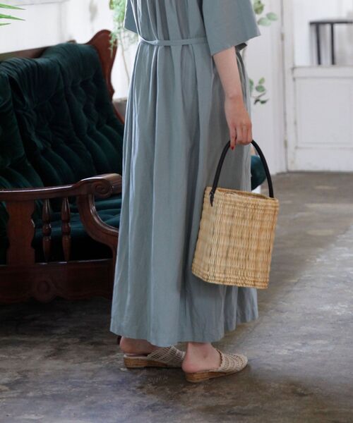 NIMES（ニーム）の「ファティマ Fatima Morocco ストローワンハンドルS（かごバッグ・レディース・ブラック・FREE）」の4枚目の写真