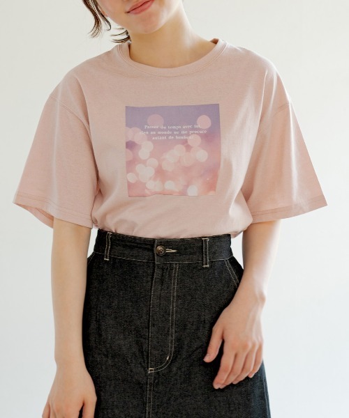 OLIVE des OLIVE（オリーブデオリーブ）の「emo-photoプリントTシャツ（Tシャツ/カットソー・レディース・オフホワイト/ピンク/アイボリー・FREE）」の3枚目の写真