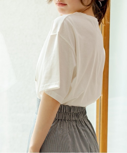 OLIVE des OLIVE（オリーブデオリーブ）の「emo-photoプリントTシャツ（Tシャツ/カットソー・レディース・オフホワイト/ピンク/アイボリー・FREE）」の8枚目の写真