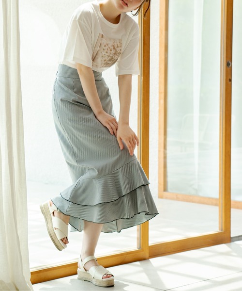 OLIVE des OLIVE（オリーブデオリーブ）の「emo-photoプリントTシャツ（Tシャツ/カットソー・レディース・オフホワイト/ピンク/アイボリー・FREE）」の5枚目の写真