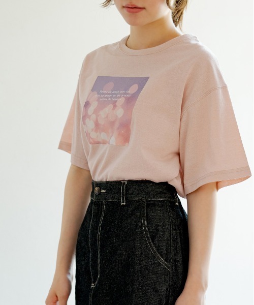 OLIVE des OLIVE（オリーブデオリーブ）の「emo-photoプリントTシャツ（Tシャツ/カットソー・レディース・オフホワイト/ピンク/アイボリー・FREE）」の21枚目の写真