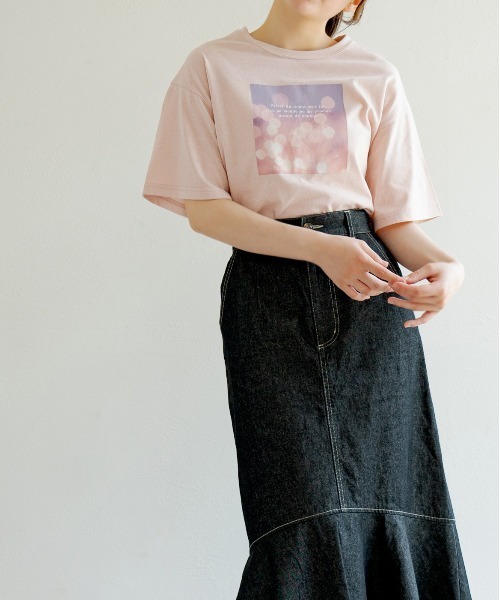 OLIVE des OLIVE（オリーブデオリーブ）の「emo-photoプリントTシャツ（Tシャツ/カットソー・レディース・オフホワイト/ピンク/アイボリー・FREE）」の10枚目の写真