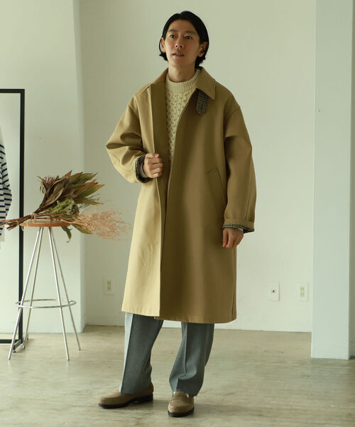 BEAMS LIGHTS（ビームスライツ）の「BEAMS LIGHTS / ダブルフェイス ステンカラー コート（ステンカラーコート・メンズ・ベージュ・1/2/4/3）」の8枚目の写真