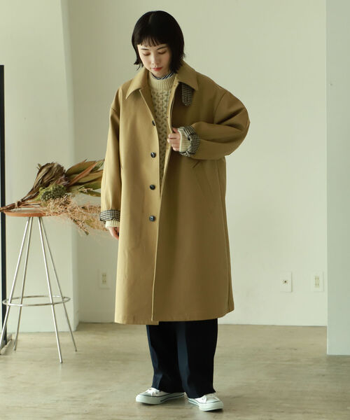 BEAMS LIGHTS（ビームスライツ）の「BEAMS LIGHTS / ダブルフェイス ステンカラー コート（ステンカラーコート・メンズ・ベージュ・1/2/4/3）」の9枚目の写真