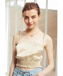 ALEXIA STAM | Satin Shirring Camisole/サテンシャーリングキャミソール(キャミソール)