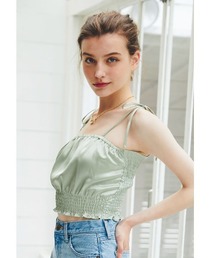ALEXIA STAM | Satin Shirring Camisole/サテンシャーリングキャミソール(キャミソール)