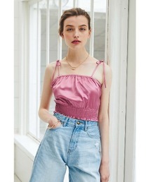 ALEXIA STAM | Satin Shirring Camisole/サテンシャーリングキャミソール(キャミソール)