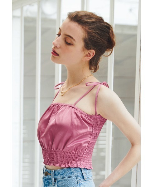 ALEXIA STAM（アリシアスタン）の「Satin Shirring Camisole
