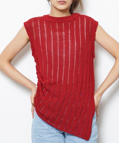 VINCA(ヴィンカ)の「VINCA V051820(Tシャツ/カットソー・レディース・レッド/ライトイエロー・ONE SIZE)」の2枚目の写真