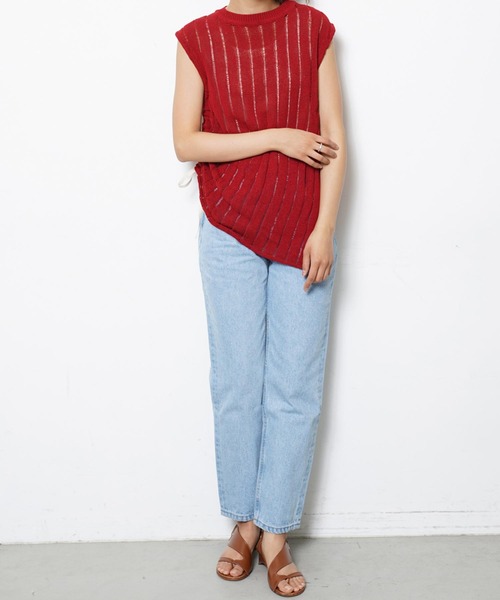 VINCA(ヴィンカ)の「VINCA V051820(Tシャツ/カットソー・レディース・レッド/ライトイエロー・ONE SIZE)」の5枚目の写真