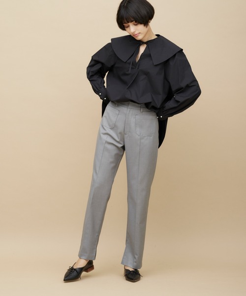 CLEARIMPRESSION （クリアインプレッション）の「TRツイルパッチポケットストレートパンツ（その他パンツ・レディース・ネイビー/カーキ/杢グレー・9号/7号）」の2枚目の写真