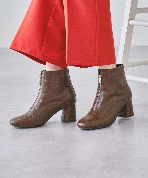 ORiental TRaffic（オリエンタルトラフィック）の「フロントジップヒールブーツ/11403（ブーツ・レディース・ブラック/グレー/ブラウン・M/L/S/LL/3L/SS）」の5枚目の写真