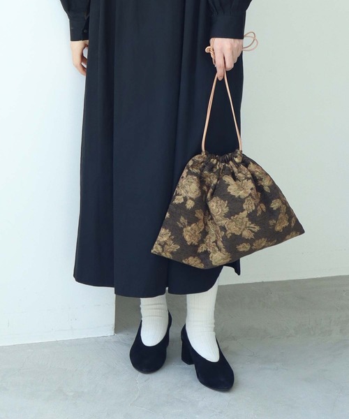 nitca（ニトカ）の「ゴブラン 巾着バッグ（エコバッグ/サブバッグ・レディース・ベージュ/カーキ・FREE）」の13枚目の写真