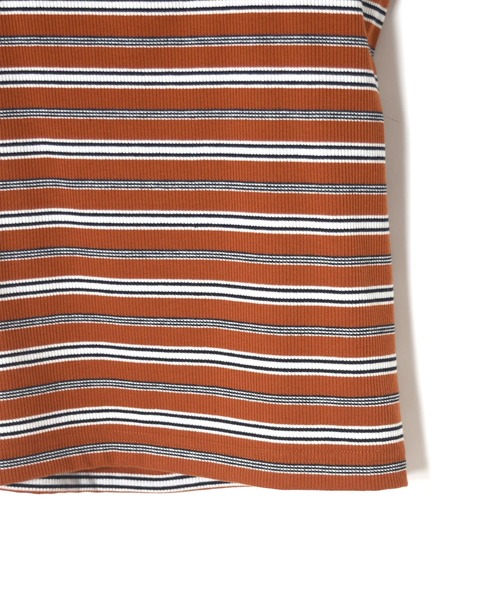 w closet（ダブルクローゼット）の「マルチボーダーテレコカップ付きキャミソール（キャミソール・レディース・グリーン/ダークオレンジ・FREE）」の12枚目の写真