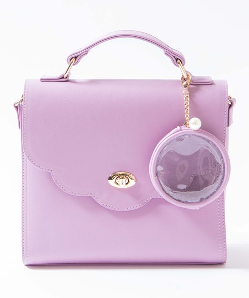 WEGO（ウィゴー）の「WEGO/スカラップ痛ショルダーバッグ（ショルダーバッグ・レディース・ライトグレー/ブラック/オフホワイト/サックスブルー/ベージュ系その他/ライトパープル/ワイン/その他1・FREE）」の12枚目の写真