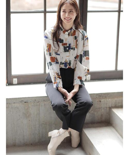 INGNI（イング）の「アート柄／シャツ（シャツ/ブラウス・レディース・ブラック/オフホワイト・M）」の7枚目の写真