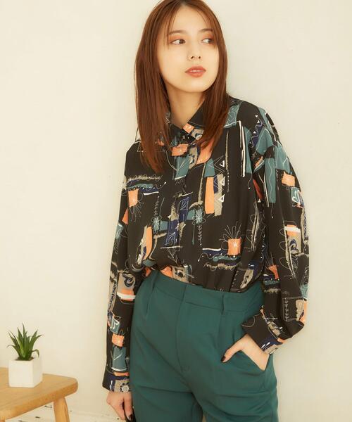 INGNI（イング）の「アート柄／シャツ（シャツ/ブラウス・レディース・ブラック/オフホワイト・M）」の8枚目の写真