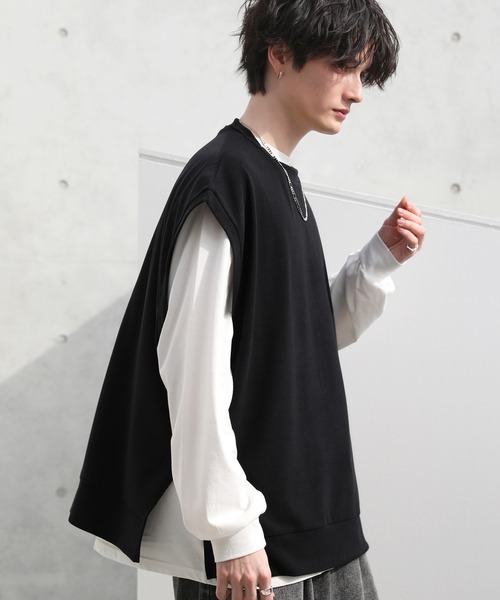 ASTRONOMY（アストロノミー）の「ハイゲージサイドスリットニットベスト（ベスト・メンズ・ブラウン/ブラック/チャコール/グリーン/ブルー/マスタード/テラコッタ/パープル・M/L/S）」の14枚目の写真