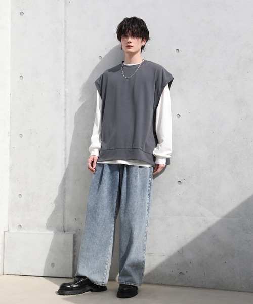 ASTRONOMY（アストロノミー）の「ハイゲージサイドスリットニットベスト（ベスト・メンズ・ブラウン/ブラック/チャコール/グリーン/ブルー/マスタード/テラコッタ/パープル・M/L/S）」の20枚目の写真