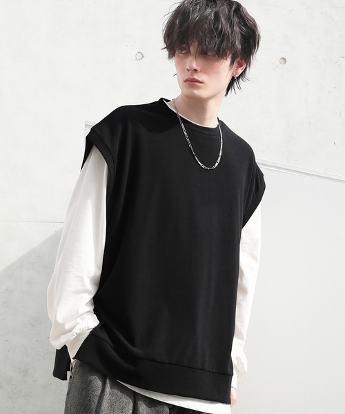 ASTRONOMY（アストロノミー）の「ハイゲージサイドスリットニットベスト（ベスト・メンズ・ブラウン/ブラック/チャコール/グリーン/ブルー/マスタード/テラコッタ/パープル・M/L/S）」の12枚目の写真