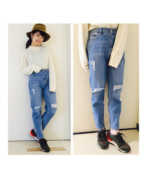 Kastane（カスタネ）の「【Kastane】ダメージデニムパンツ（デニムパンツ・レディース・ライトブルー・SMALL/MEDIUM）」の8枚目の写真