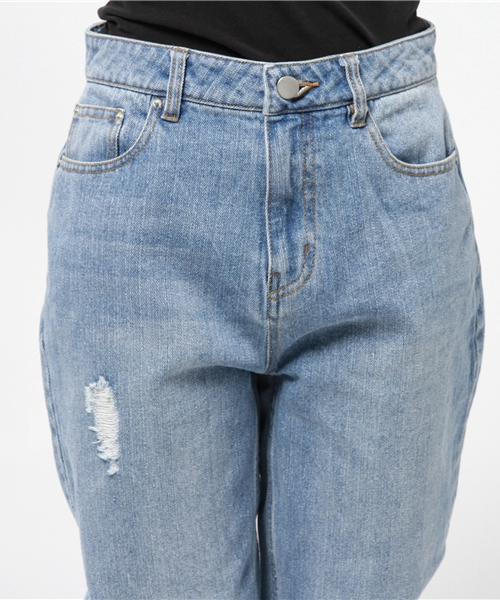 Kastane（カスタネ）の「【Kastane】ダメージデニムパンツ（デニムパンツ・レディース・ライトブルー・SMALL/MEDIUM）」の5枚目の写真