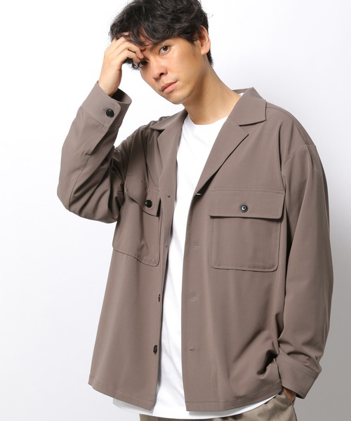 LAKOLE（ラコレ）の「オープンカラーCPOシャツ / 218801（シャツ/ブラウス・メンズ・ブラック/ブラウン系その他/グリーン・LARGE/MEDIUM）」の3枚目の写真