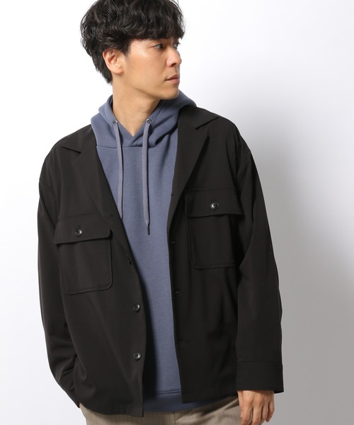 LAKOLE（ラコレ）の「オープンカラーCPOシャツ / 218801（シャツ/ブラウス・メンズ・ブラック/ブラウン系その他/グリーン・LARGE/MEDIUM）」の2枚目の写真