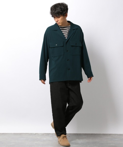 LAKOLE（ラコレ）の「オープンカラーCPOシャツ / 218801（シャツ/ブラウス・メンズ・ブラック/ブラウン系その他/グリーン・LARGE/MEDIUM）」の4枚目の写真