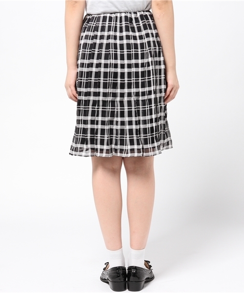 WEGO（ウィゴー）の「WEGO/シフォンチェックプリーツスカート（スカート・レディース・ホワイト/ブラック/ライトピンク・FREE）」の5枚目の写真