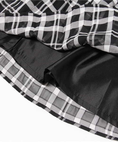 WEGO（ウィゴー）の「WEGO/シフォンチェックプリーツスカート（スカート・レディース・ホワイト/ブラック/ライトピンク・FREE）」の8枚目の写真