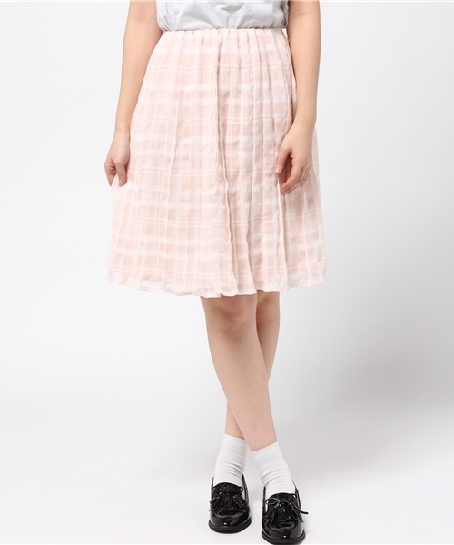 WEGO（ウィゴー）の「WEGO/シフォンチェックプリーツスカート（スカート・レディース・ホワイト/ブラック/ライトピンク・FREE）」の13枚目の写真