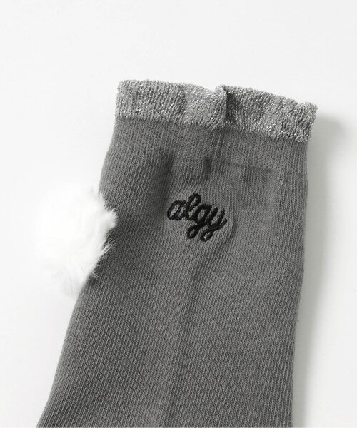 algy（アルジー）の「ファー付きラメフリルクルーソックス（ソックス/靴下・キッズ・オフホワイト/ブラック/グレー・21/24）」の9枚目の写真