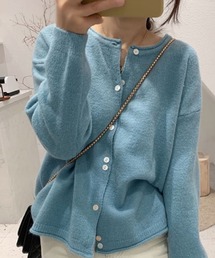 クルーネックニットカーディガン