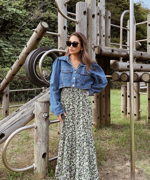 esutoreja(エストレジャ)の「パワショルショートデニムジャケット(デニムジャケット・レディース・ブルー/ライトブルー・FREE)」の3枚目の写真