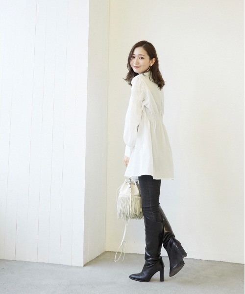 Wefst（ウェスト）の「【Wefst】T/CブロードシャーリングBL（シャツ/ブラウス・レディース・ブラック/ブラウン/ホワイト・FREE）」の9枚目の写真