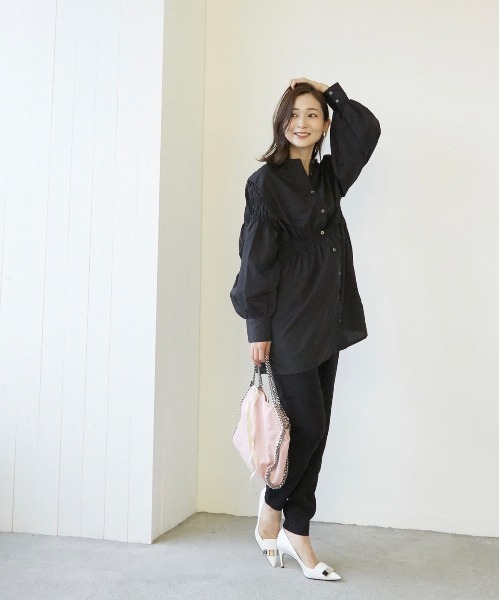 Wefst（ウェスト）の「【Wefst】T/CブロードシャーリングBL（シャツ/ブラウス・レディース・ブラック/ブラウン/ホワイト・FREE）」の18枚目の写真