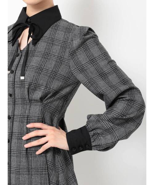 EATME（イートミー）の「シャツカラーデコルテワンピース（ワンピース・レディース・ブラック/ピンク/その他1・SMALL/MEDIUM）」の18枚目の写真