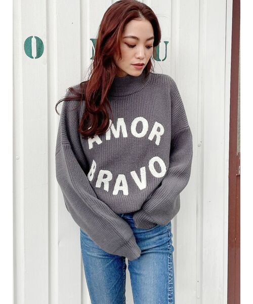GYDA  ⭐︎AMOR  BRAVO サガラニットトップス⭐︎   値下げ不可 ジェイダ GYDA AMOR BRAVOサガラニットTOPS（ブラック） -ファッション