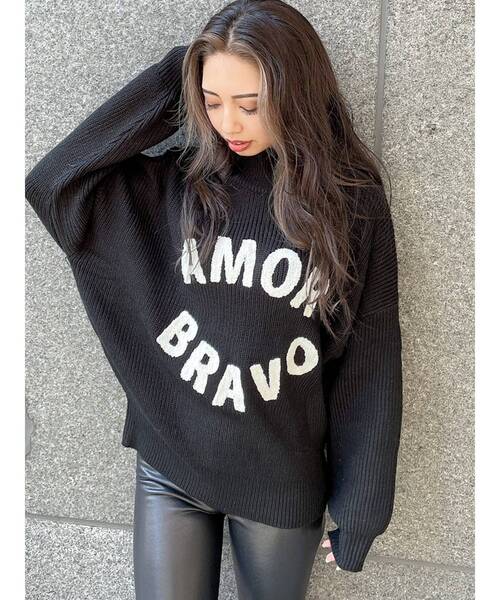GYDA - GYDA  ⭐︎AMOR  BRAVO サガラニットトップス⭐︎   値下げ不可 ジェイダ GYDA AMOR BRAVOサガラニットTOPS（ブラック