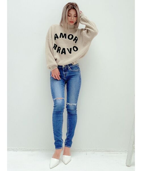 GYDA - GYDA  ⭐︎AMOR  BRAVO サガラニットトップス⭐︎   値下げ不可 ジェイダ GYDA AMOR BRAVOサガラニットTOPS（ブラック