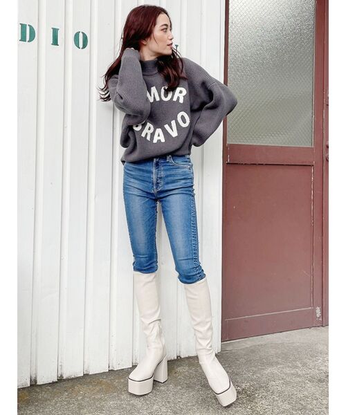 GYDA  ⭐︎AMOR  BRAVO サガラニットトップス⭐︎   値下げ不可 ジェイダ GYDA AMOR BRAVOサガラニットTOPS（ブラック） -ファッション