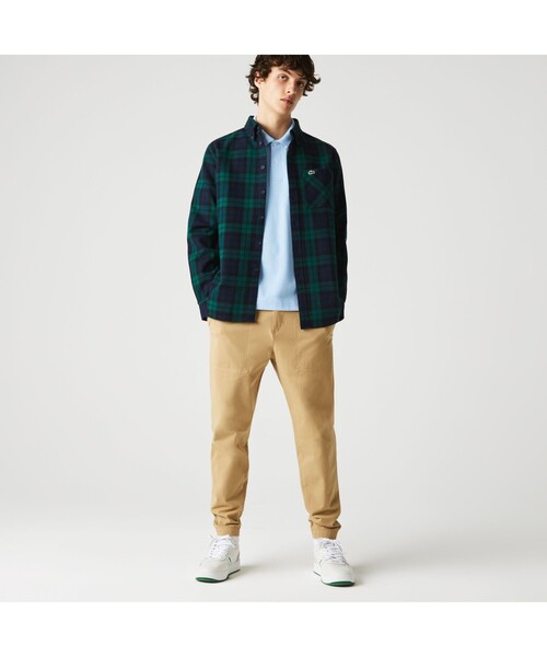 LACOSTE(ラコステ)の「コットンフランネルチェックオーバーシャツ(シャツ/ブラウス・メンズ・ダークグリーン/レッド・40/38/39/41)」の3枚目の写真