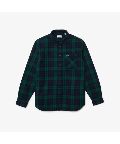 LACOSTE(ラコステ)の「コットンフランネルチェックオーバーシャツ(シャツ/ブラウス・メンズ・ダークグリーン/レッド・40/38/39/41)」の6枚目の写真