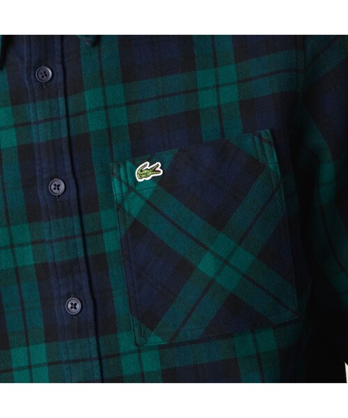 LACOSTE(ラコステ)の「コットンフランネルチェックオーバーシャツ(シャツ/ブラウス・メンズ・ダークグリーン/レッド・40/38/39/41)」の8枚目の写真