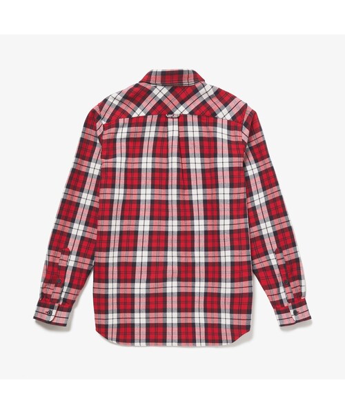 LACOSTE(ラコステ)の「コットンフランネルチェックオーバーシャツ(シャツ/ブラウス・メンズ・ダークグリーン/レッド・40/38/39/41)」の10枚目の写真