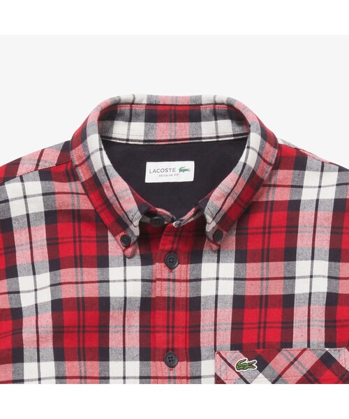 LACOSTE(ラコステ)の「コットンフランネルチェックオーバーシャツ(シャツ/ブラウス・メンズ・ダークグリーン/レッド・40/38/39/41)」の11枚目の写真
