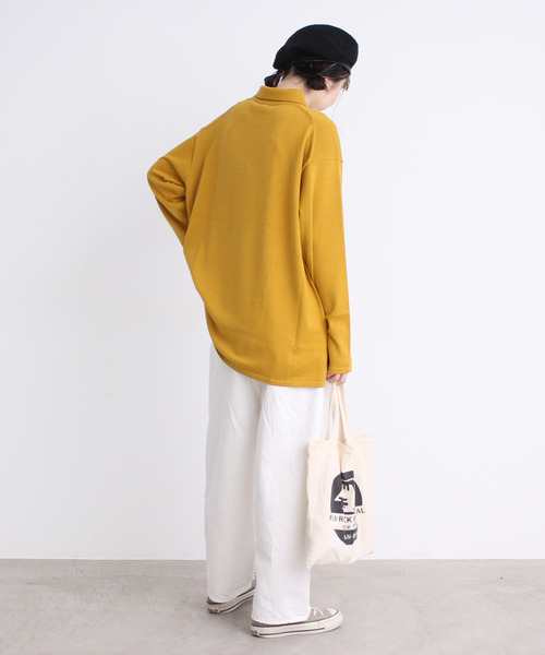 Dot＆Stripes CHILD WOMAN（ドットアンドストライプス　チャイルドウーマン）の「ルナファニットポロシャツ（ポロシャツ・レディース・ピンク/グリーン/マスタード/ブラウン/キナリ・1/2）」の21枚目の写真