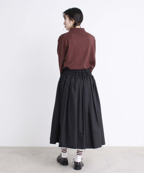 Dot＆Stripes CHILD WOMAN（ドットアンドストライプス　チャイルドウーマン）の「ルナファニットポロシャツ（ポロシャツ・レディース・ピンク/グリーン/マスタード/ブラウン/キナリ・1/2）」の11枚目の写真