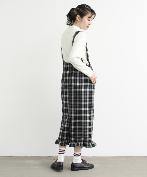 Dot＆Stripes CHILD WOMAN（ドットアンドストライプス　チャイルドウーマン）の「ルナファニットポロシャツ（ポロシャツ・レディース・ピンク/グリーン/マスタード/ブラウン/キナリ・1/2）」の8枚目の写真